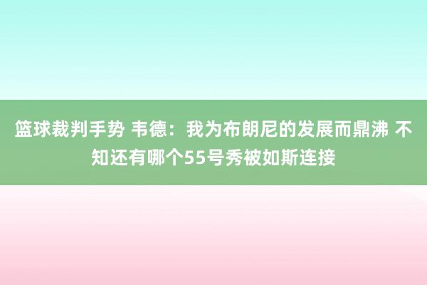 篮球裁判手势 韦德：我为布朗尼的发展而鼎沸 不知还有哪个55号秀被如斯连接