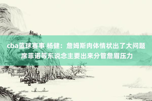 cba篮球赛事 杨健：詹姆斯肉体情状出了大问题 席菲诺等东说念主要出来分管詹眉压力