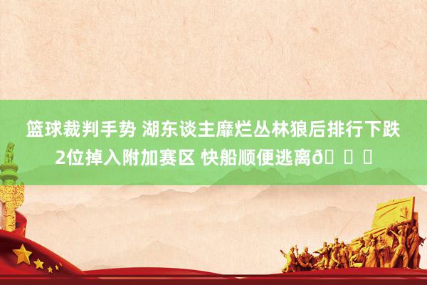 篮球裁判手势 湖东谈主靡烂丛林狼后排行下跌2位掉入附加赛区 快船顺便逃离😋