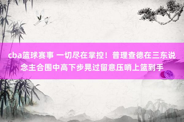 cba篮球赛事 一切尽在掌控！普理查德在三东说念主合围中高下步晃过留意压哨上篮到手